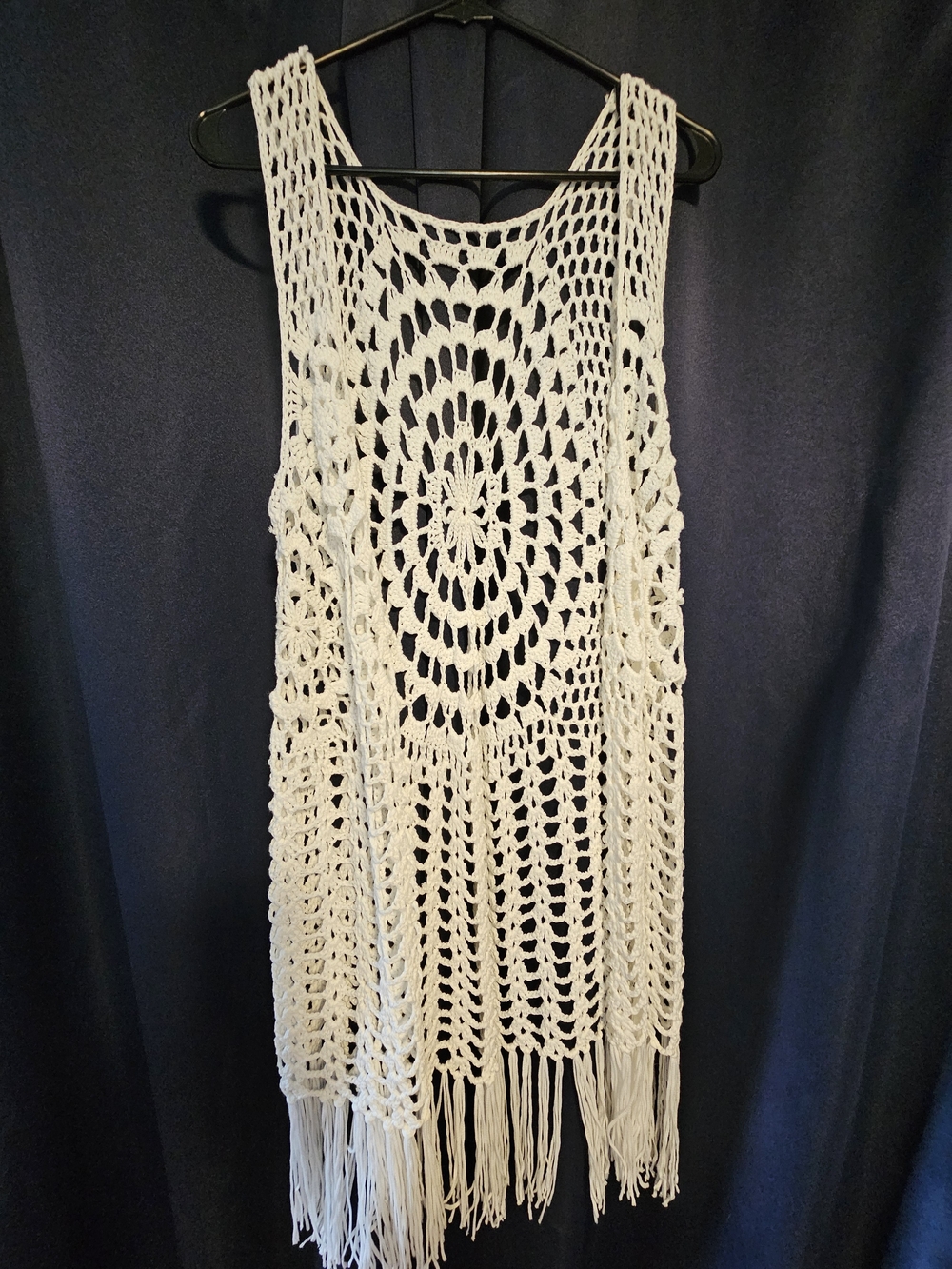 Women’s Crochet Fringe Vest - Lightweight Summer Layer